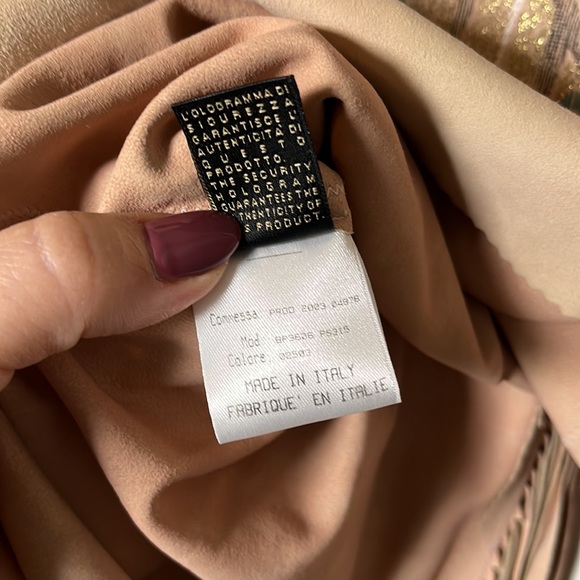 ROBERTO CAVALLI Tan Beige Suede Leather Butterfly Fringe Jacket - Picture 11 of 13